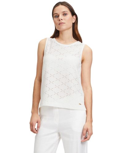 BETTY&CO T-Shirt ohne Arm (1-tlg) Material - Weiß