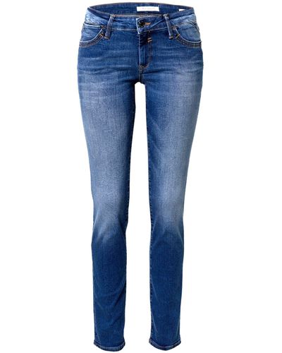 Mavi Slim-fit-Jeans LINDY (1-tlg) Patches, Plain/ohne Details, Weiteres Detail - Blau