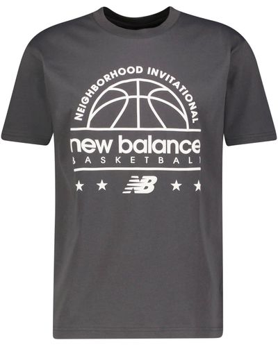 New Balance T-Shirt HOOPS COTTON JERSEY (1-tlg) - Grau