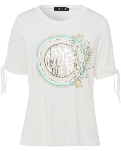 Tuzzi T- Shirt LEMON SQUASH mit glitzernden Nieten - Weiß