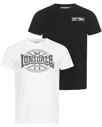Lonsdale London T-Shirt CLONKEEN (Packung, -tlg., 2-er Pack) - Schwarz