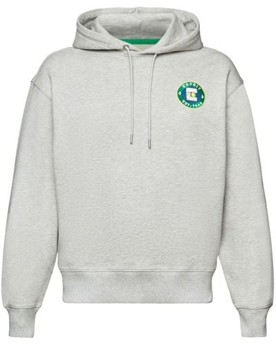 Esprit Sweatshirt Logo-Hoodie aus Baumwolle (1-tlg) - Weiß