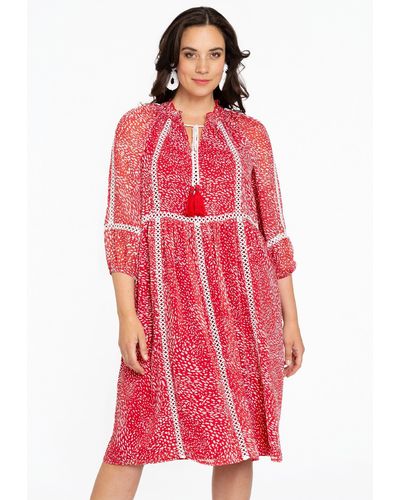 Yoek A-Linien-Kleid Große Größen - Rot
