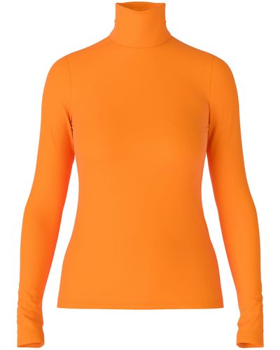 Marc Cain T-Shirt Unifarbenes Langarmshirt - Orange