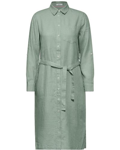 Cecil Sommerkleid LINEN_Solid Shirt Dress - Grün