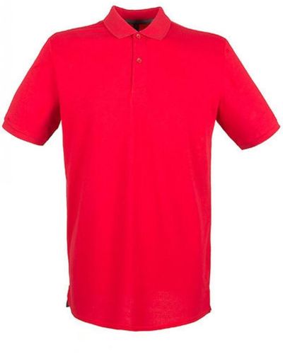Henbury Poloshirt Modern Fit Cotton Microfine-Piqué Polo Shirt - Rot