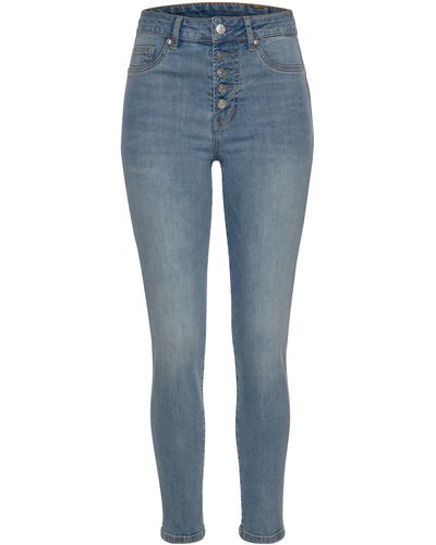 Buffalo High-waist-Jeans mit modischer Knopfleiste - Blau