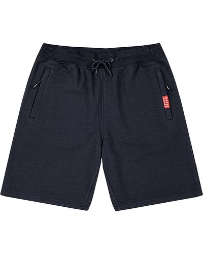 Basisstoff Shorts Lobo Short Cotton Sweat Kurze Hose Bermuda Sweatpant - Blau
