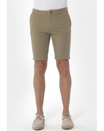 ORGANICATION Chinohose Men's Garment Dyed Slim Fit Shorts in Olive - Blau
