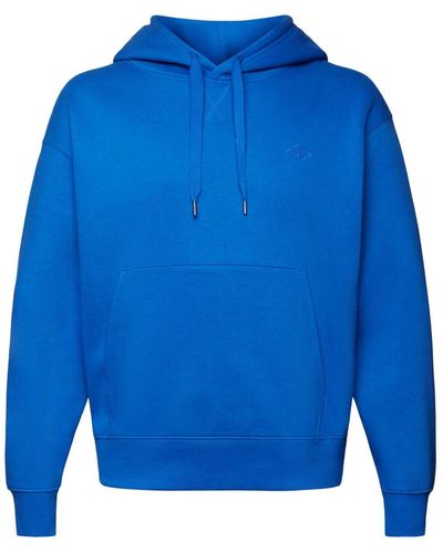 Esprit Sweatshirt Sweat-Hoodie mit Logostickerei (1-tlg) - Blau