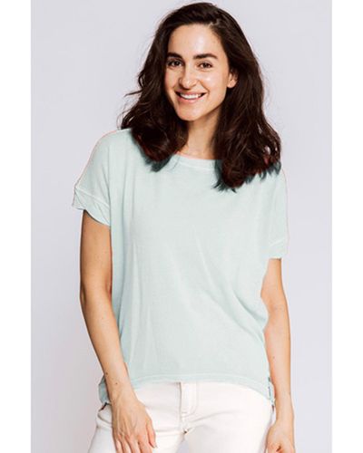 Zhrill T-Shirt mit breiten Bündchen - Weiß