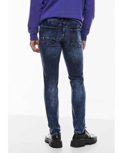 Street One Men Slim-fit-Jeans 5-Pocket-Style - Blau