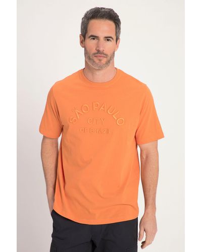 JP1880 T-Shirt Halbarm Stickerei Rundhals - Orange