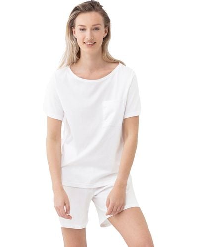 Mey T- Pyjama kurzarm Shirt Sleepsation Bio-Baumwolle - Weiß