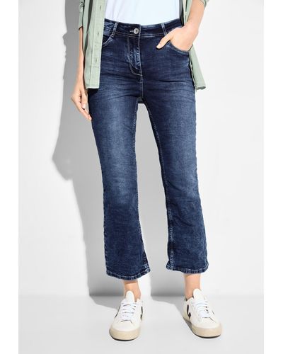 Cecil Bootcut-Jeans in dunkelblauer Waschung