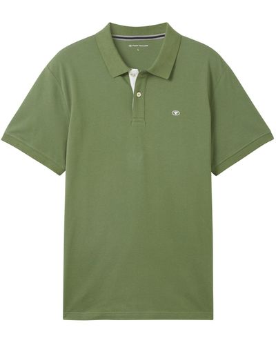 Tom Tailor Poloshirt Kurzarmshirt (1-tlg) - Grün