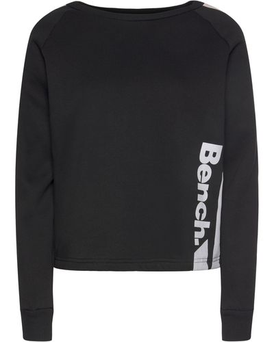 Bench Sweater kurze Form mit Kontraststreifen - Schwarz