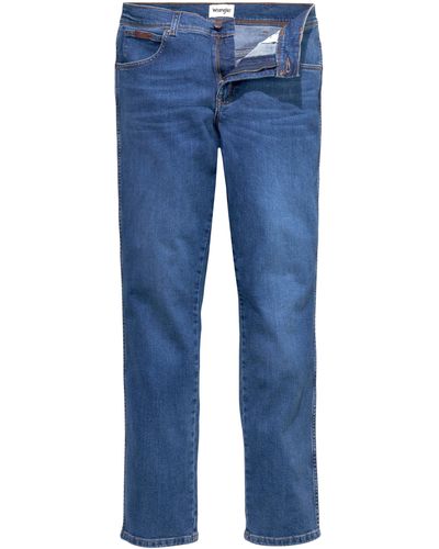 Wrangler Fit-Jeans Texas Slim in leicht gewaschener Optik - Blau