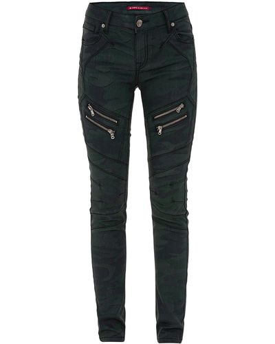 Cipo & Baxx Slim-fit-Jeans in sommerlichem Look - Schwarz