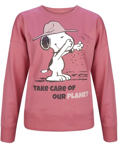 ONOMATO! Peanuts Snoopy Sweater Sweatshirt Pullover to Cradle - Pink