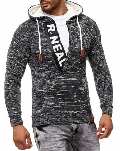 Rusty Neal Kapuzensweatshirt mit stylischem Ausschnitt - Schwarz