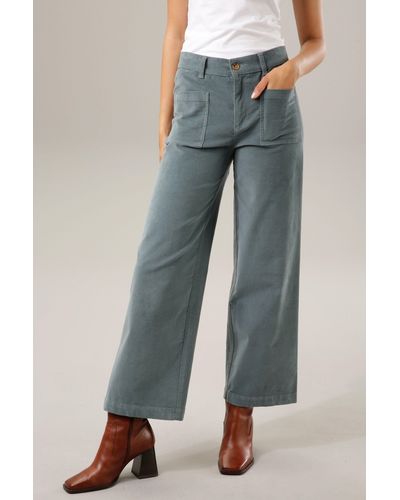 Aniston CASUAL Cordhose in angesagter Hight-waist-Form - Grau