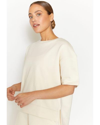 ANGELS Rundhalsshirt T-Shirt Elle in Uni-Design - Weiß