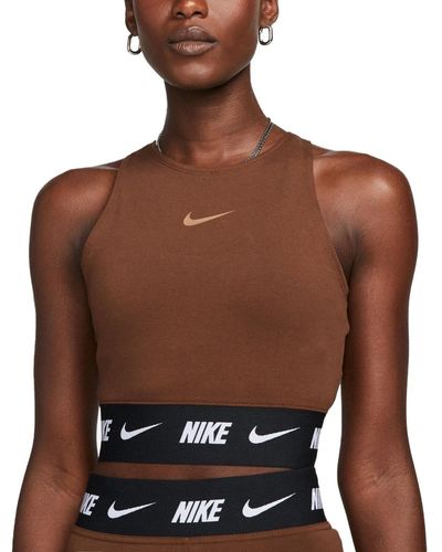 Nike Sportswear Tape Crop Top - Braun