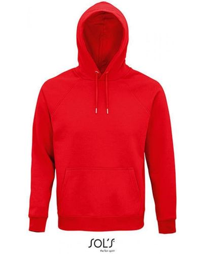 Sol's Kapuzenpullover Sweat, Stellar Sweatshirt, Fleece 280 - Rot