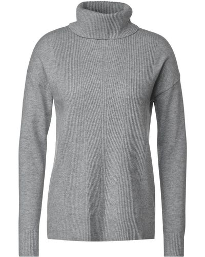 Cecil Sweatshirt TOS_Cosy Rib-Mix Pullover - Grau