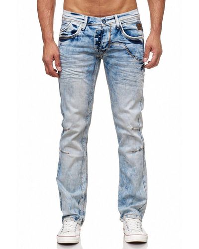 Rusty Neal Regular-fit-Jeans in angesagter Optik und bequemer Passform - Blau