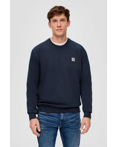 S.oliver Sweatshirt aus reiner Baumwolle Logo - Blau