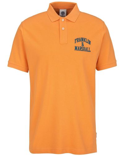 Franklin & Marshall Poloshirt mit Logostick Aus reiner Baumwolle - Orange