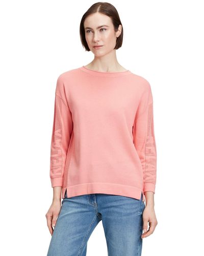 Betty Barclay Strickpullover mit Strickdetails (1-tlg) Hotfix - Rot