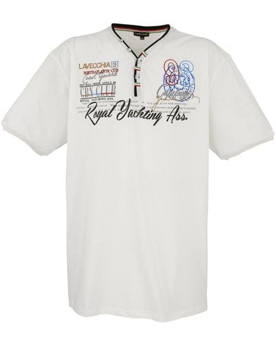 Lavecchia T- Übergrößen -Shirt LV-608 shirt V-Ausschnitt - Weiß