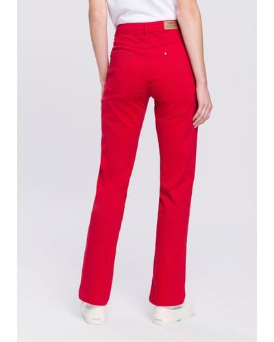 Arizona Gerade Jeans Comfort-Fit High Waist - Rot