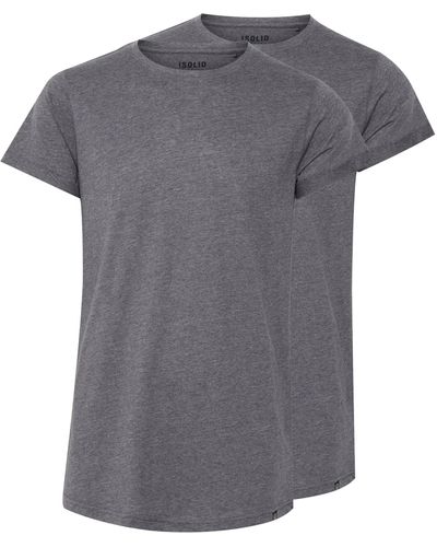 Solid Longshirt SDLongo T-Shirt im 2er-Pack - Grau