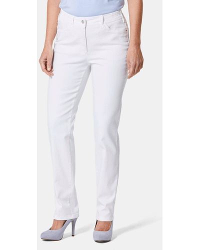 Goldner Bequeme Jeans Kurzgröße: Klassische Jeanshose ANNA - Weiß