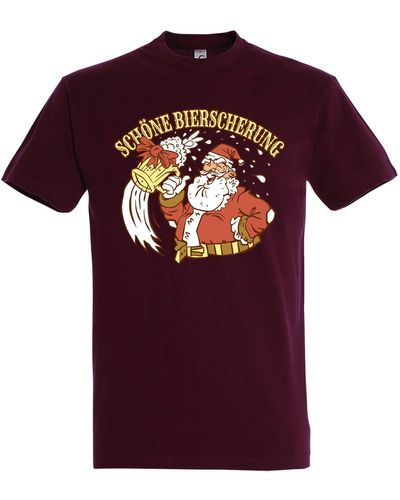 Youth Designz T- "Schöne Bierscherung" Shirt mit trendigem Frontprint - Rot