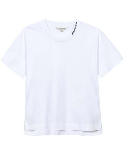 Herrlicher T-Shirt Palmer Jersey Carbon Brushed Jerseyshirt aus 100% Baumwolle - Weiß