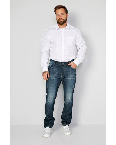 Boston Park 5-Pocket- Jeans Slim Fit Cargotaschen bis 35 - Blau