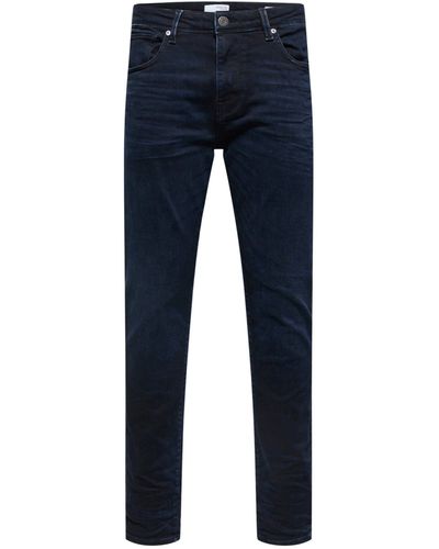 SELECTED Regular-fit-Jeans LEON (1-tlg) - Blau