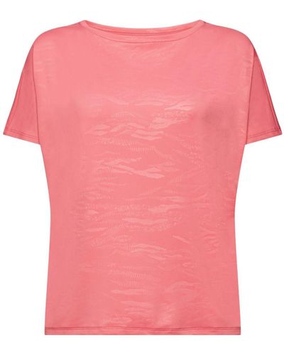 Esprit Sports Active T-Shirt mit Prägung, E-DRY (1-tlg) - Pink
