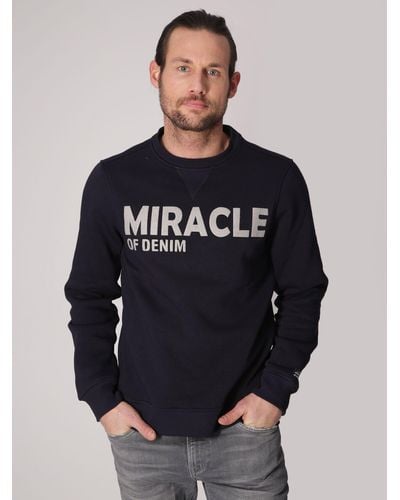 Miracle of Denim Sweatshirt mit Flock-Print - Blau
