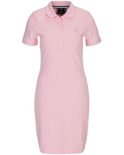 19V69 Italia by Versace Shirtkleid BIRTE Elegantes Polo-Kleid mit Kragen und Logo-Stickerei (XS-XXL) - Pink