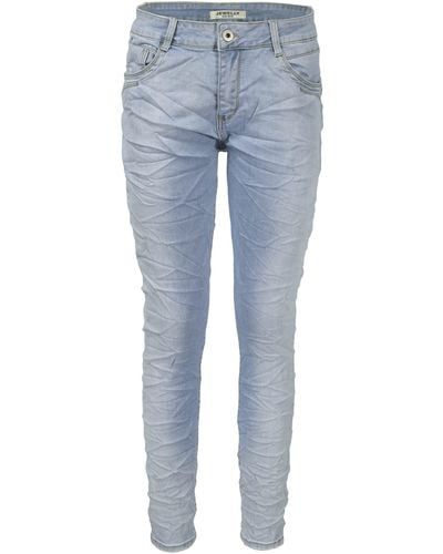 Jewelly Regular-fit- Stretch Five-Pocket-Jeans Boyfriend -Cut - Blau