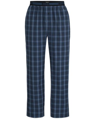BOSS Pyjamahose Urban Pants mit Eingriff und Seitentaschen - Blau