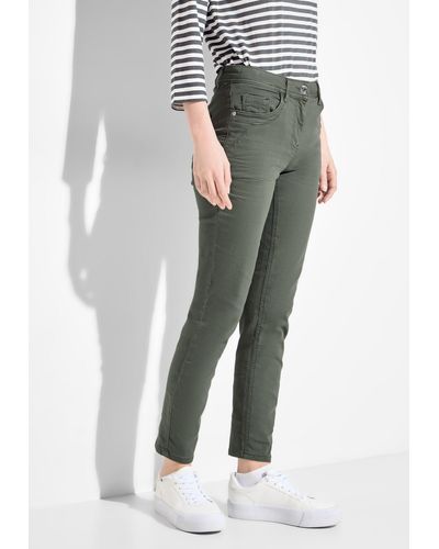 Cecil Slim-fit-Jeans im Fünf-Pocket-Stil - Grün