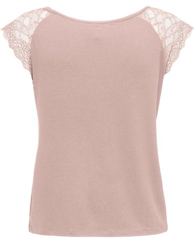 ONLY T-Shirt PETRA (1-tlg) Spitze - Pink