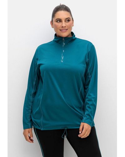 Sheego Sweatshirt Große Größen atmungsaktiv und schnelltrocknend - Blau